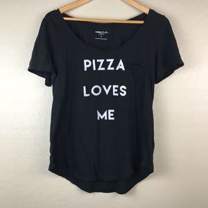 Express relaxed t shirt pizza loves me small